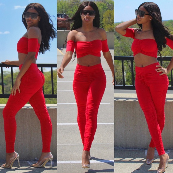 Ruched 2-Piece Pants Set - Picture 4 of 4